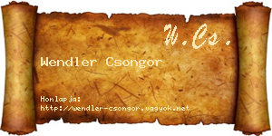 Wendler Csongor névjegykártya